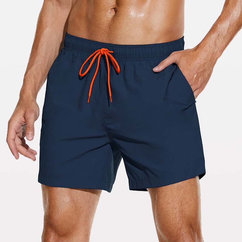 Men's Beach Shorts with Slant Pockets and Drawstring - Stylr