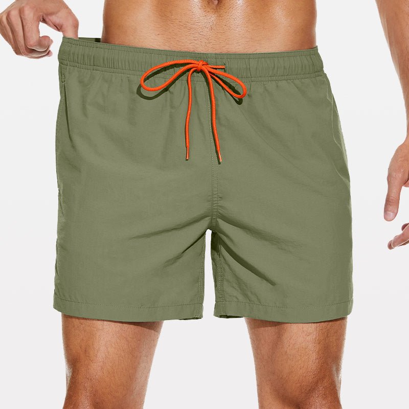 Men's Beach Shorts with Slant Pockets and Drawstring - Stylr