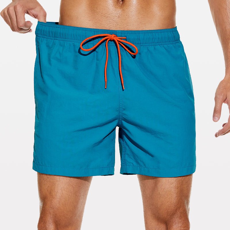 Men's Beach Shorts with Slant Pockets and Drawstring - Stylr