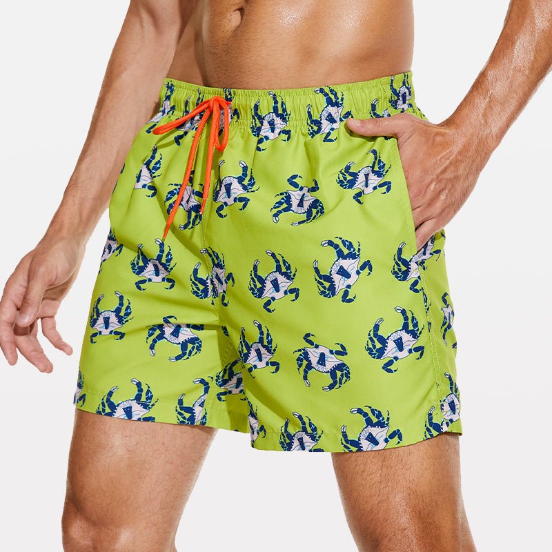 Men's Beach Shorts with Slant Pockets and Drawstring - Stylr