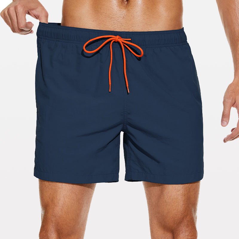 Men's Beach Shorts with Slant Pockets and Drawstring - Stylr