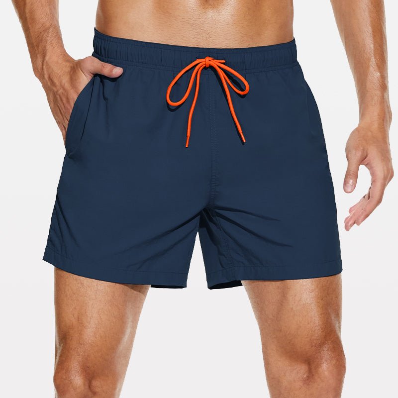 Men's Beach Shorts with Slant Pockets and Drawstring - Stylr