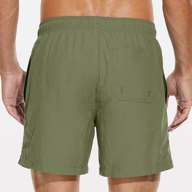 Men's Beach Shorts with Slant Pockets and Drawstring - Stylr