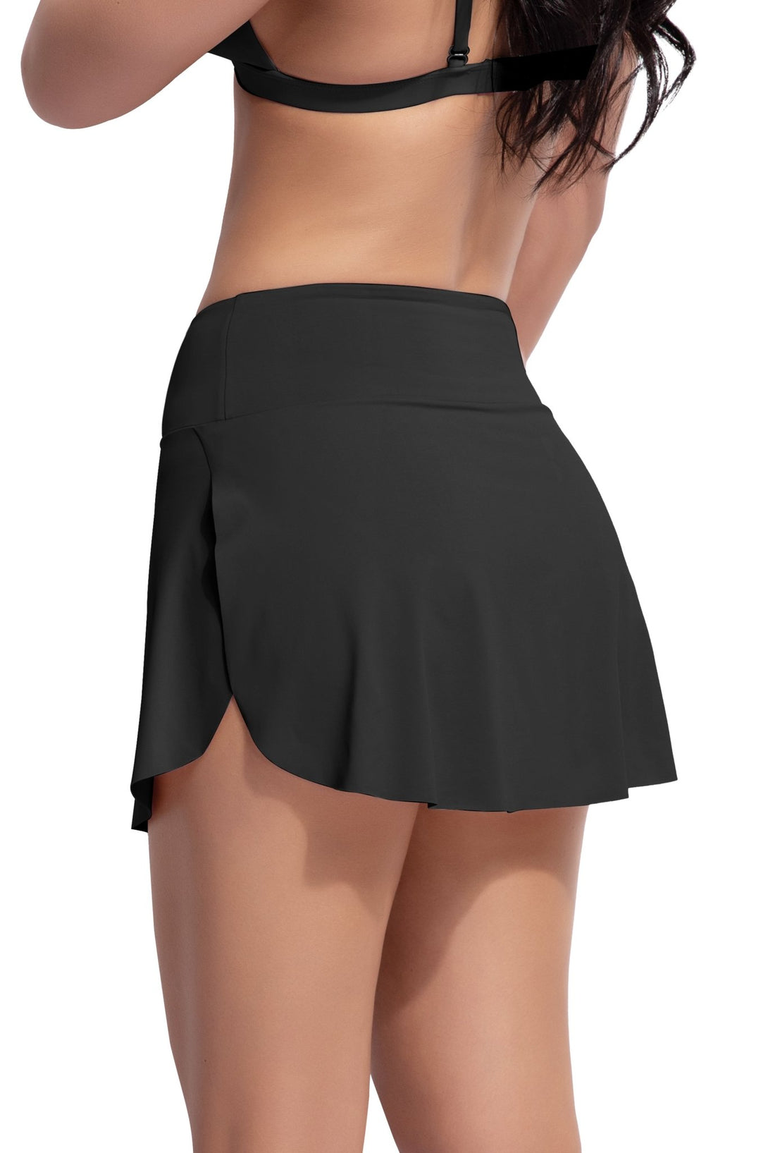 Mid Waisted Tummy Control Swim Skirt Bottom - Stylr