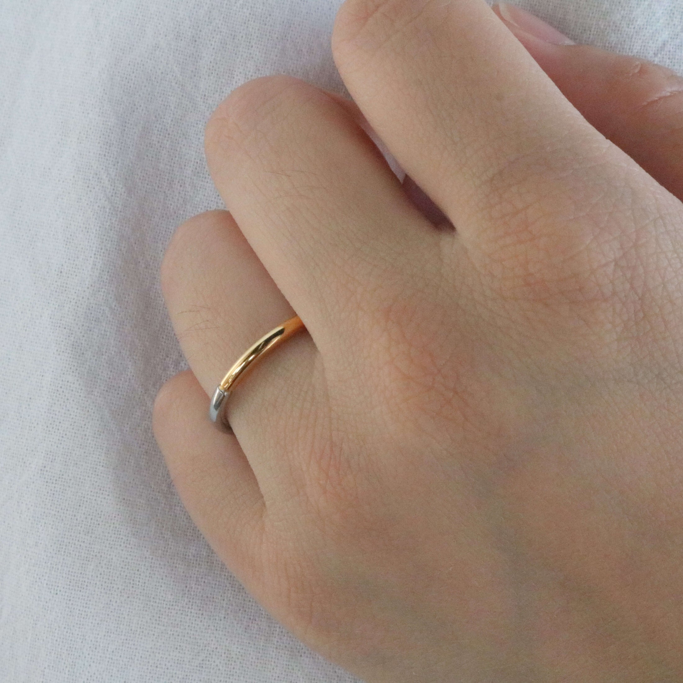 Mixed Thin Ring, waterproof 18k gold-plated stainless steel