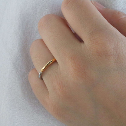 Mixed Thin Ring, waterproof 18k gold-plated stainless steel
