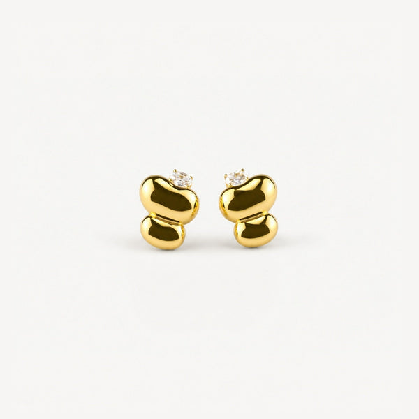 Molten Stud Earrings — Wasserfeste vergoldete Ohrstecker