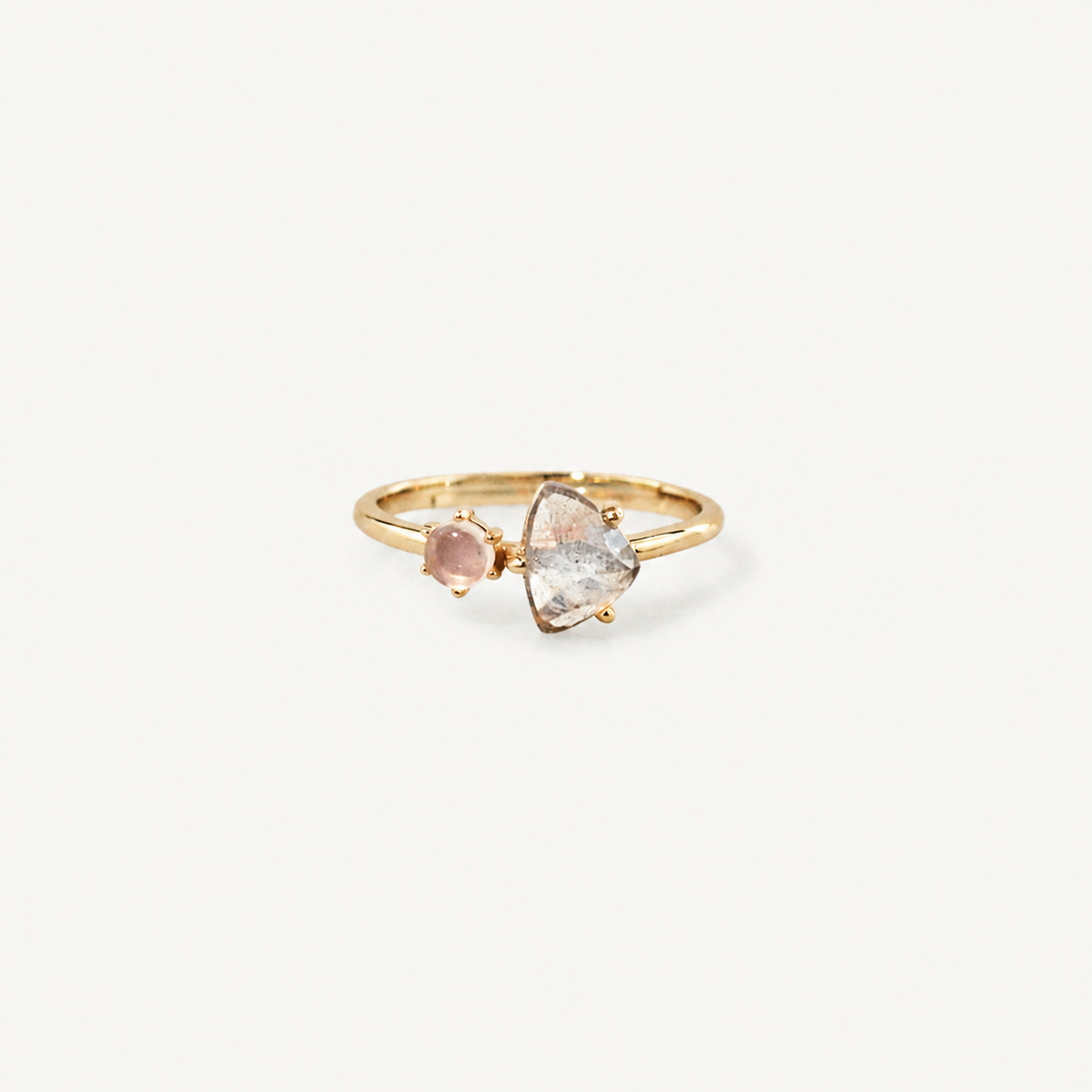 Adjustable Moon and Rose Ring