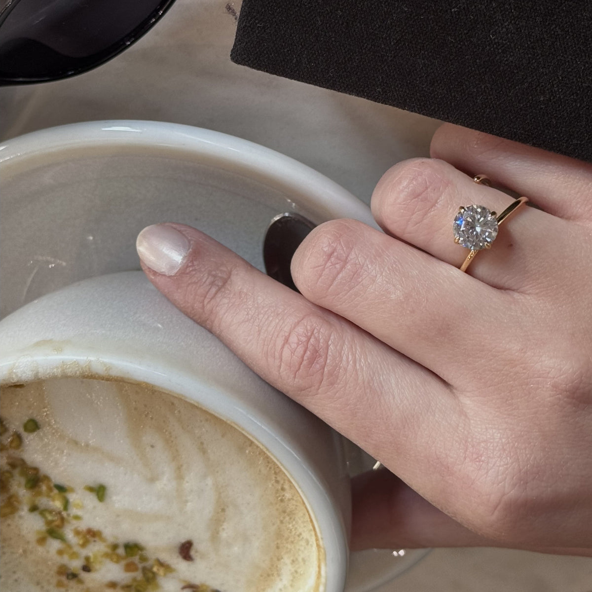 Waterproof Gold Solitaire Wrap Ring, 18k gold-plated stainless steel