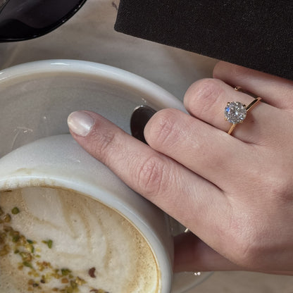 Waterproof Gold Solitaire Wrap Ring, 18k gold-plated stainless steel