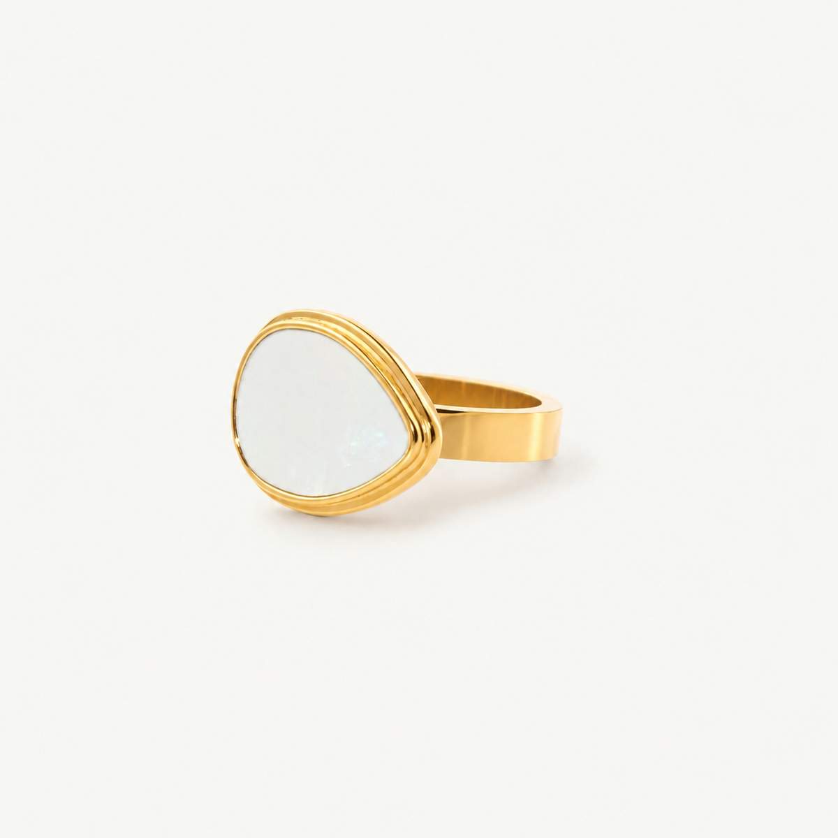Mother of Pearl Statement Signet Ring