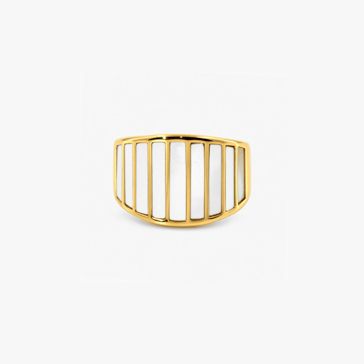 mother of pearl gold ring