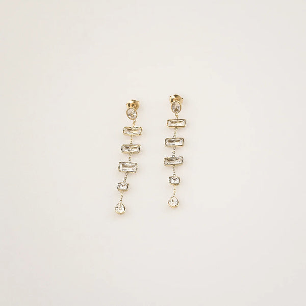 Waterproof Tarnish-Free CZ Drop Earrings