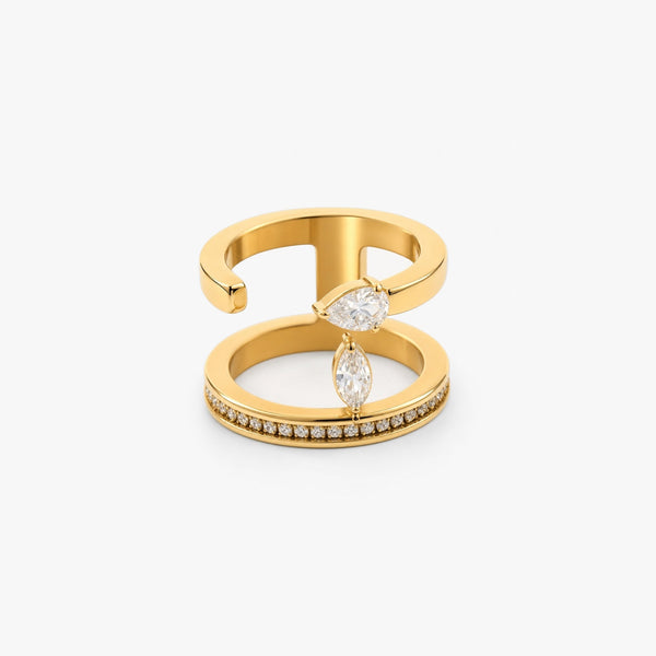 Negative Space Ring — Waterproof Gold Plated