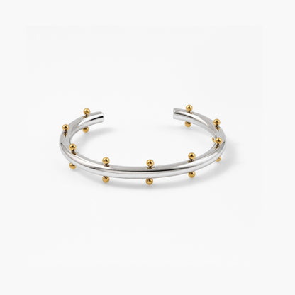 Orbit Mixed Cuff Bracelet - Two-Tone 18k Gold & Silver