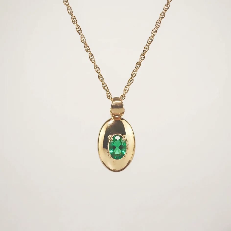 emerald necklace gold
