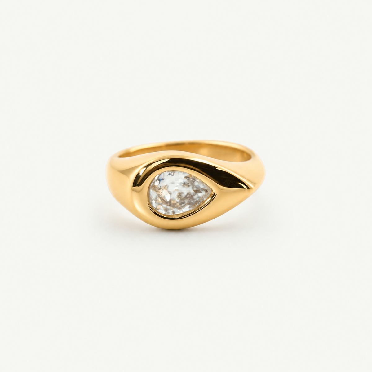 Pear Bezel Signet Ring