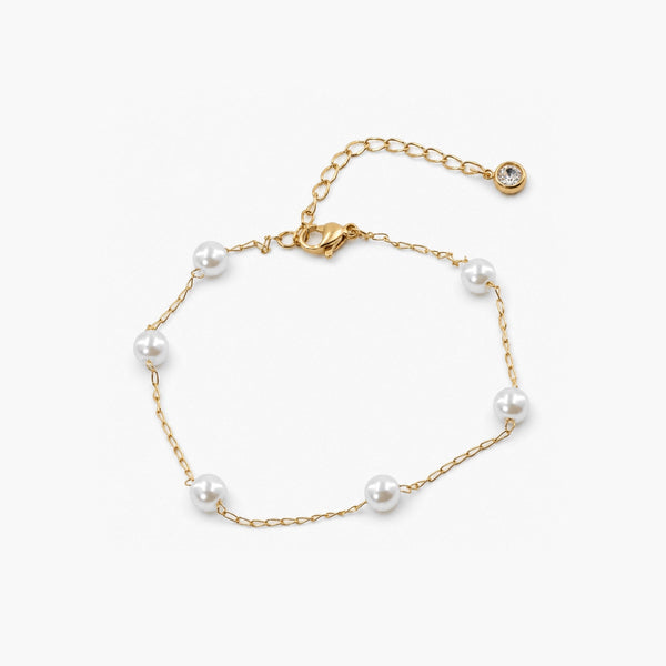 Pearl Station Anklet — Waterproof Gold Anklet