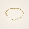 Half Pearl Gold Bracelet - Freshwater Pearl & 18k Gold Plated