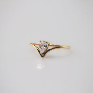 Meideya Jewelry Gold V-shaped stacking ring