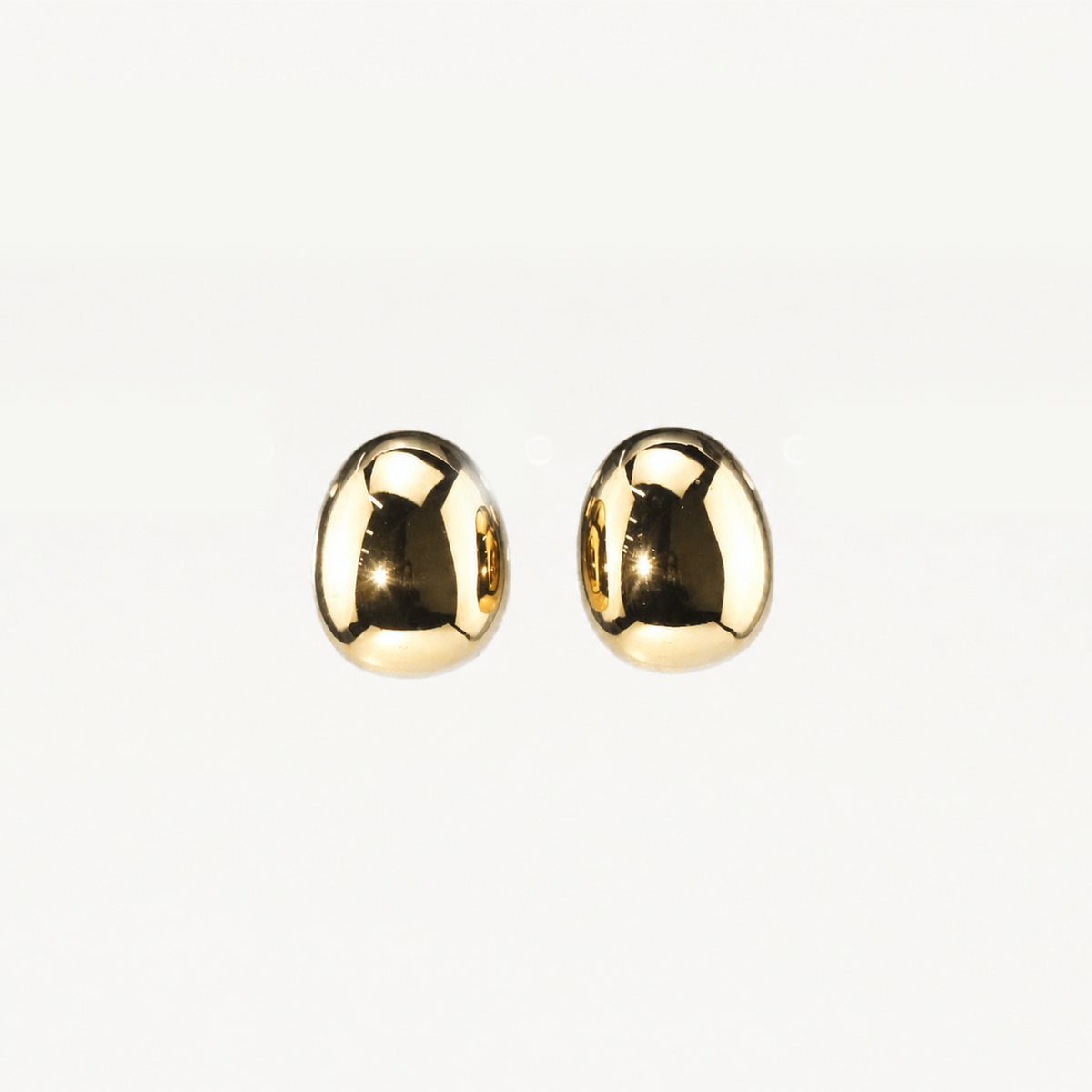 Gold Pebble Stud Earrings