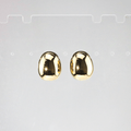 Gold Pebble Stud Earrings — Waterproof, for Women