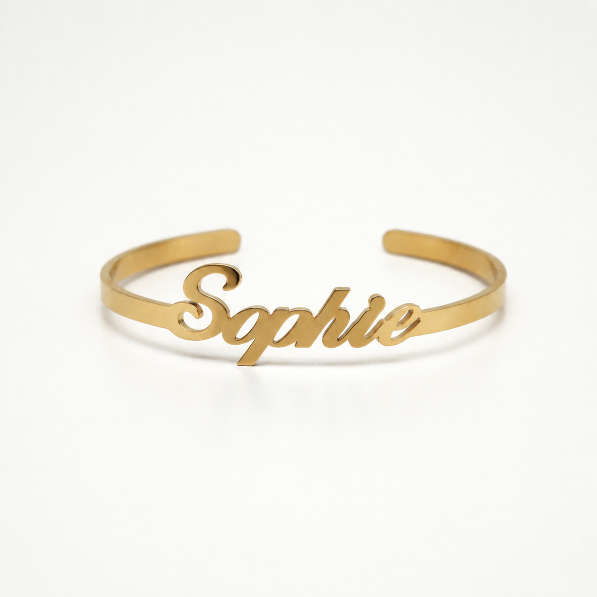 Personalized Gold Name Cuff Bracelet
