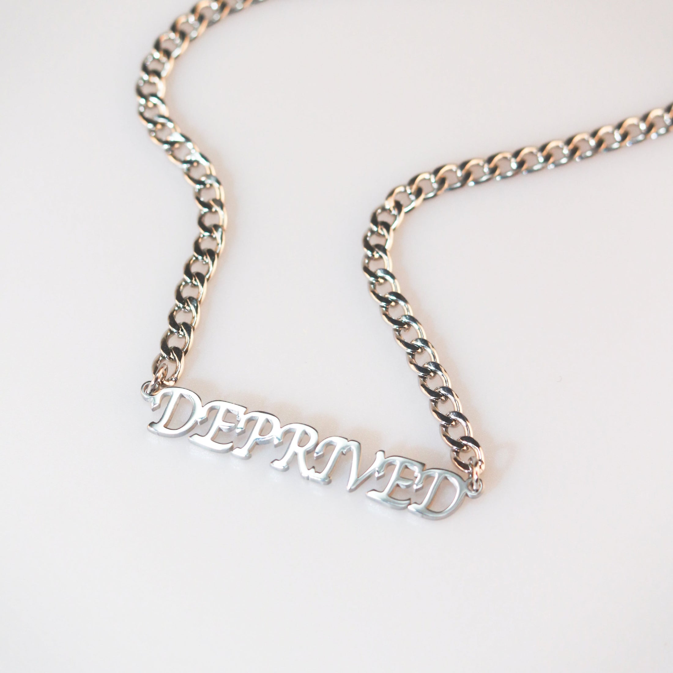 Nameplate Necklace, 18k gold-plated stainless steel