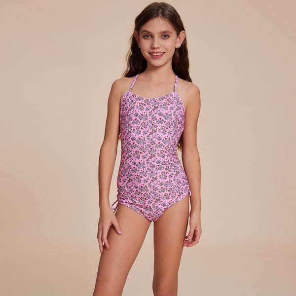 Pink Floral One - Piece Swimsuit - Stylr