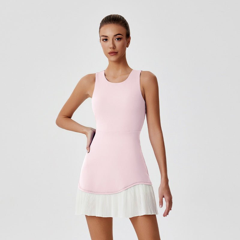 Pleated Back Tennis Dress MidWeight Multi S5T38 - Stylr