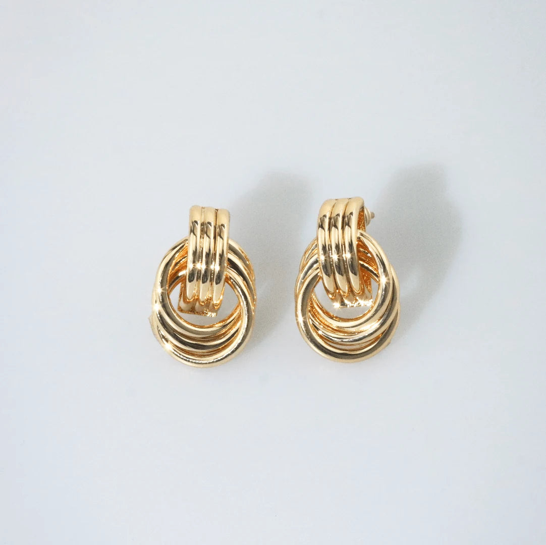 promise knot earrings, gold daily earrings for women