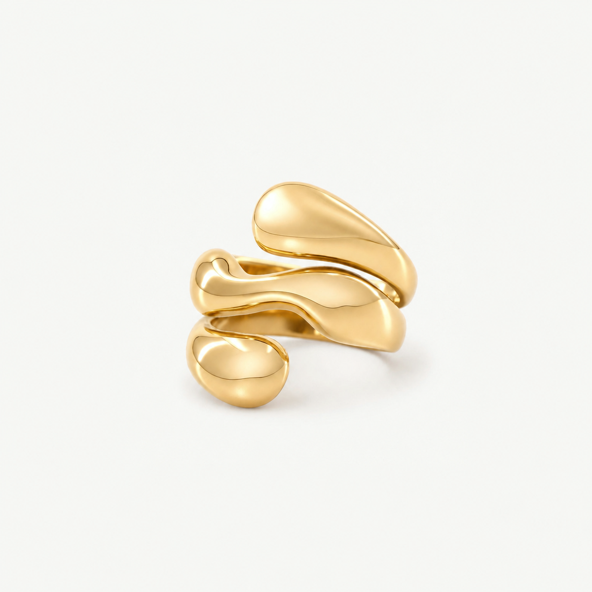 Puffy Coil Ring - Waterproof 18k Gold Stainless Steel