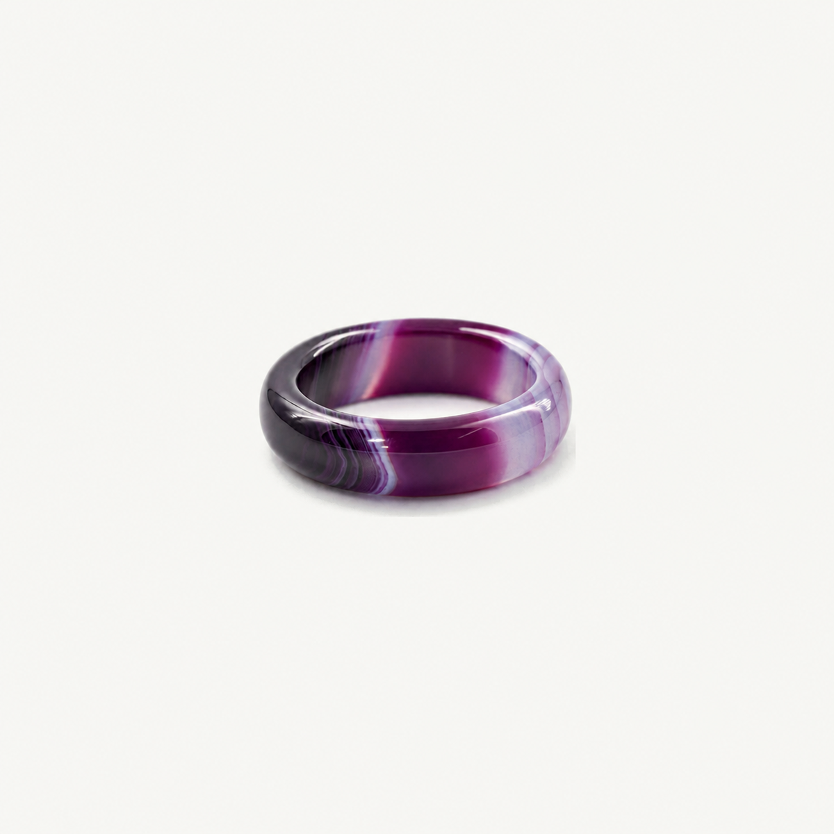 Purple Jade Band Ring - Hypoallergenic 316L