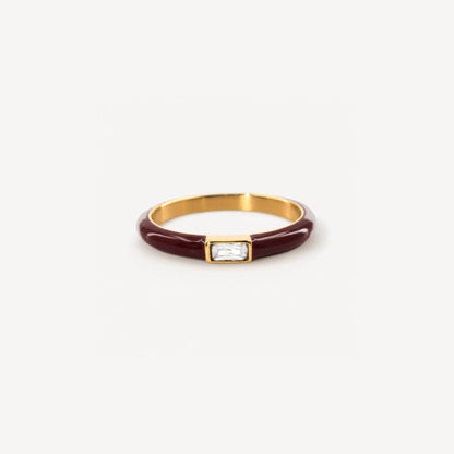 Red Enamel Stapelring – Wasserdicht & anlaufbeständig