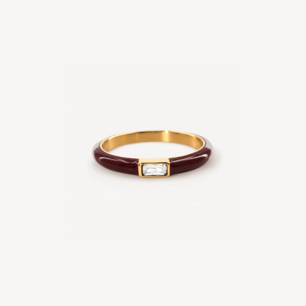 Red Enamel Stacking Ring – Waterproof & Tarnish-Free