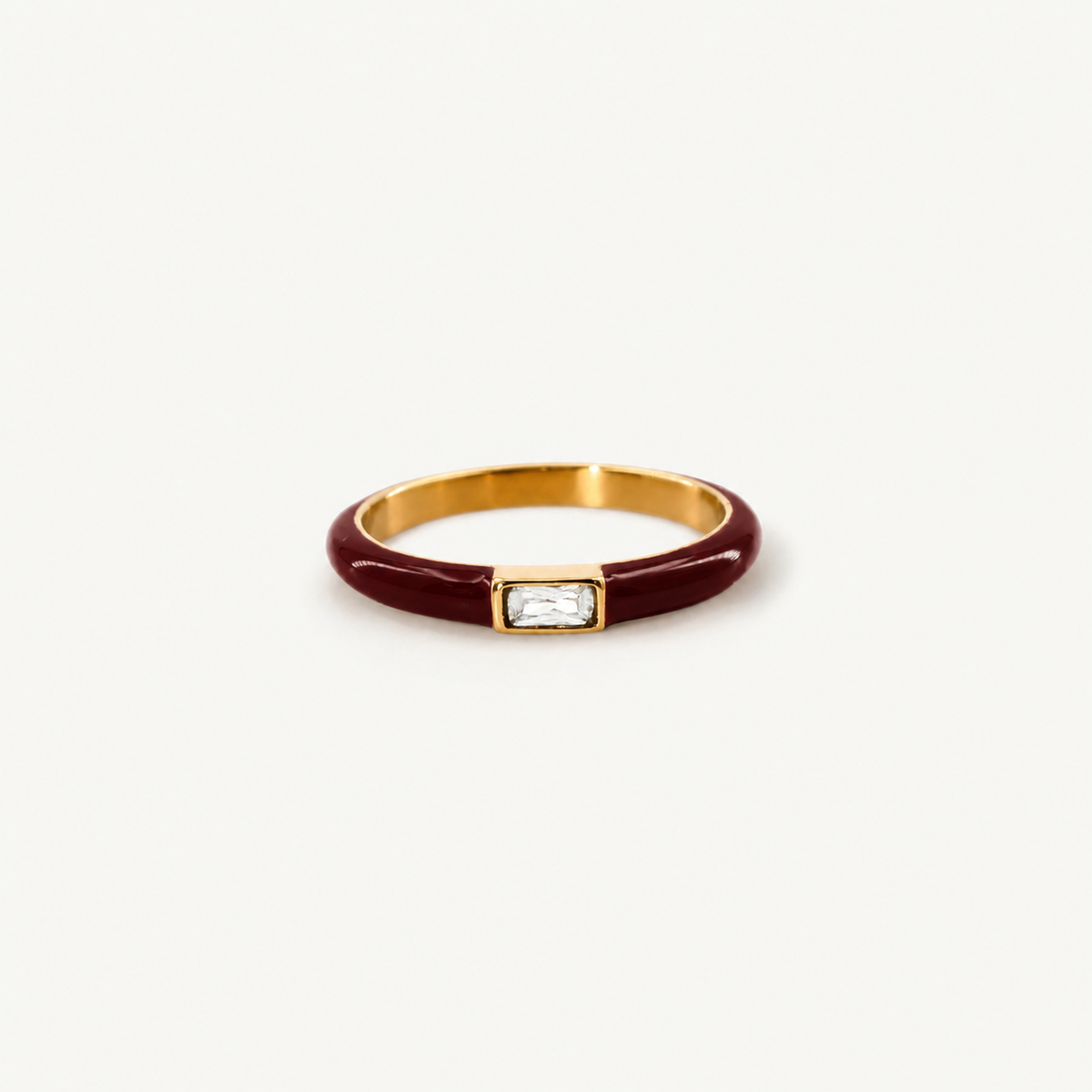 Red Enamel Stacking Ring