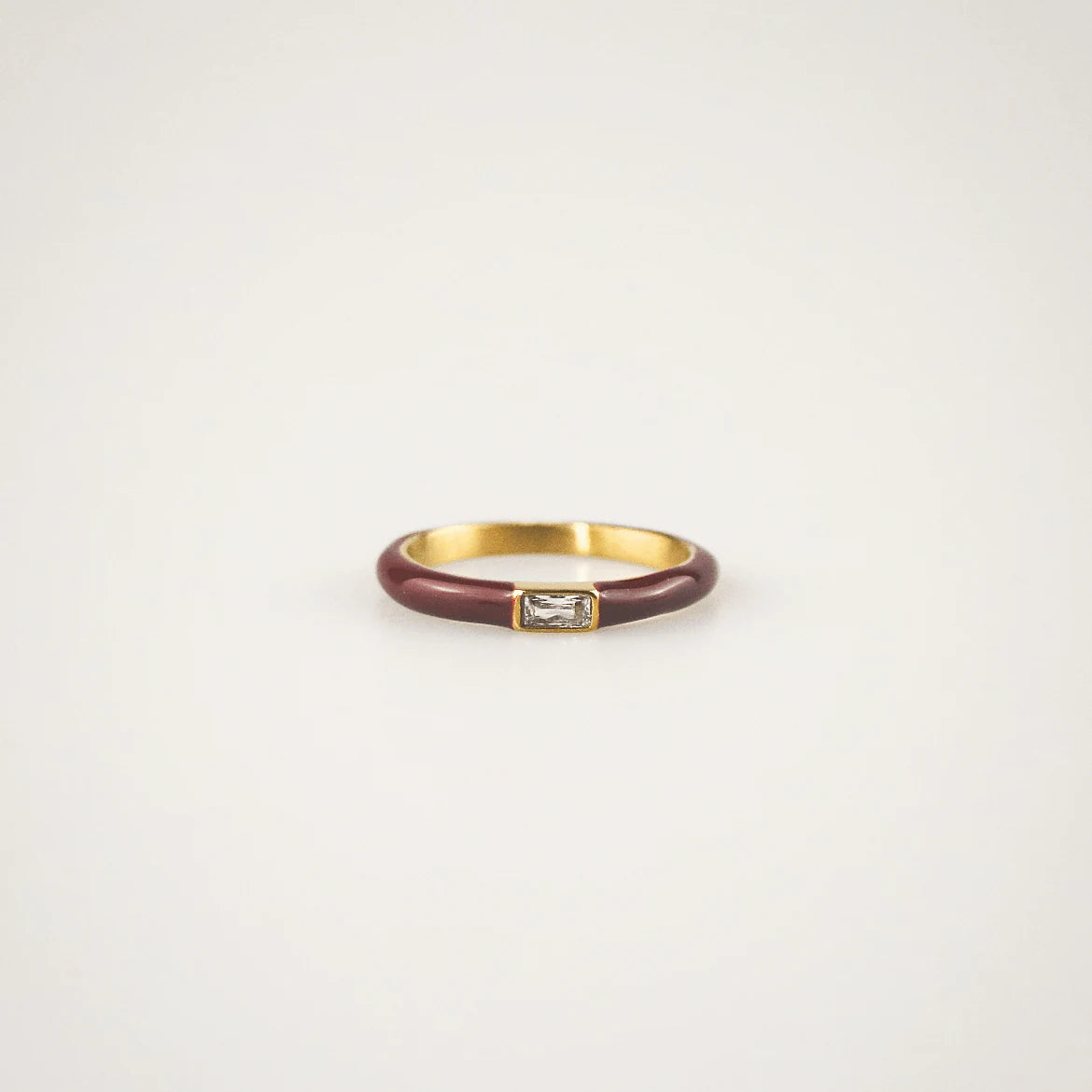 red enamel stacking rings