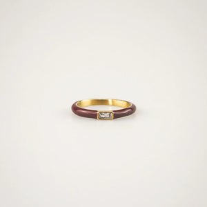 red enamel stacking rings