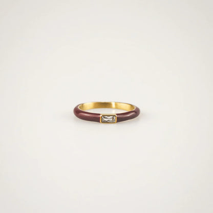 red enamel stacking rings
