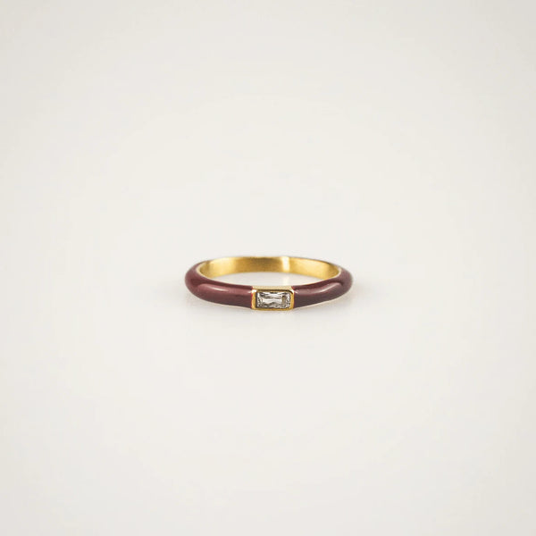 Red Enamel Stacking Ring – Waterproof & Tarnish-Free