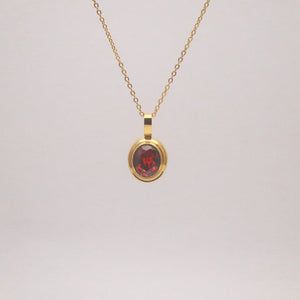 red stone necklace