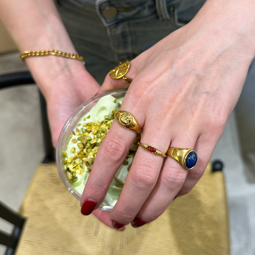 red stone ring gold