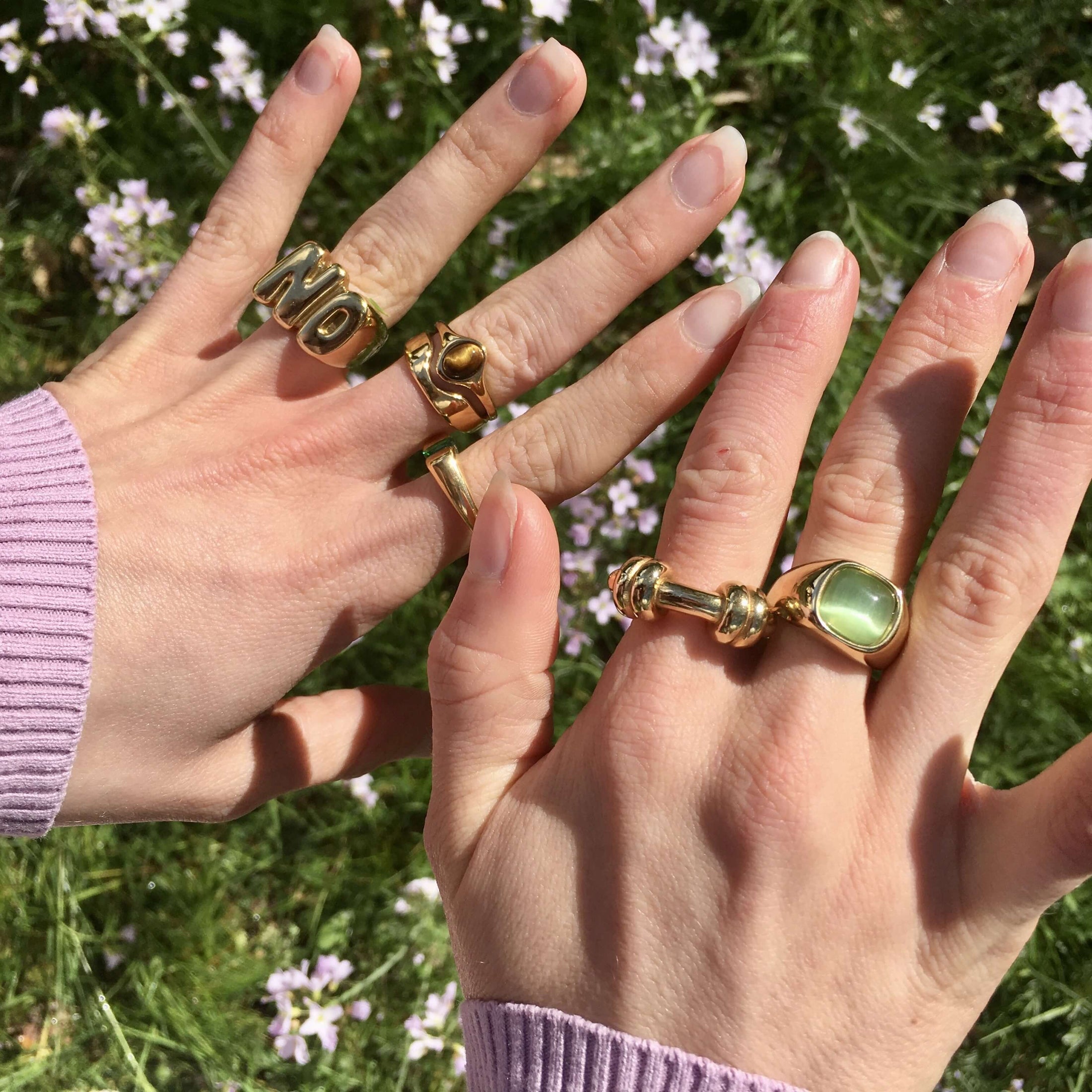 Hugo Ring, waterproof 18k gold-plated stainless steel