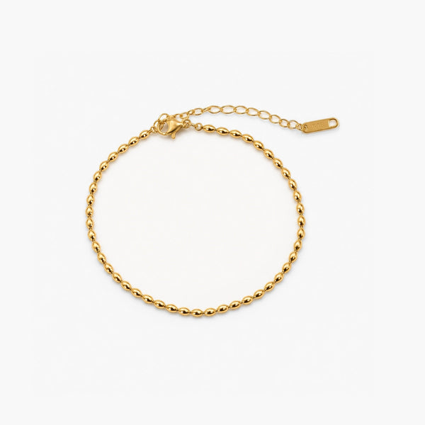 Rice Bead Anklet — Waterproof Gold Plated