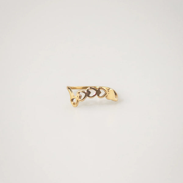 Waterproof Gold Heart Ring – Stackable 316L Stainless Steel