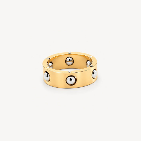 Rolling Orbit Ring – Waterproof Gold & Silver Spinner Ring
