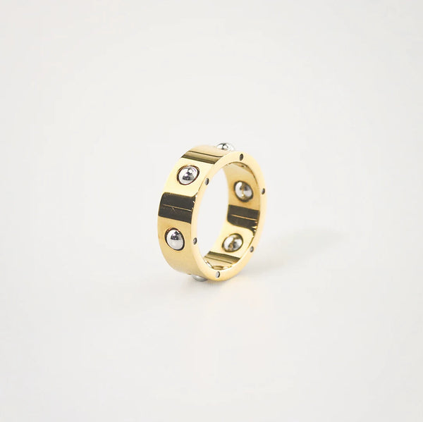Rolling Orbit Ring – Waterproof Gold & Silver Spinner Ring