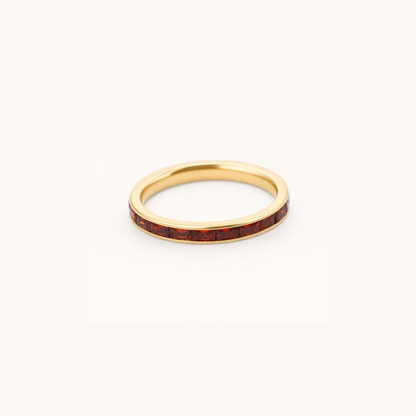 Ruby Slim Band Ring – Waterproof 18k Gold Plated