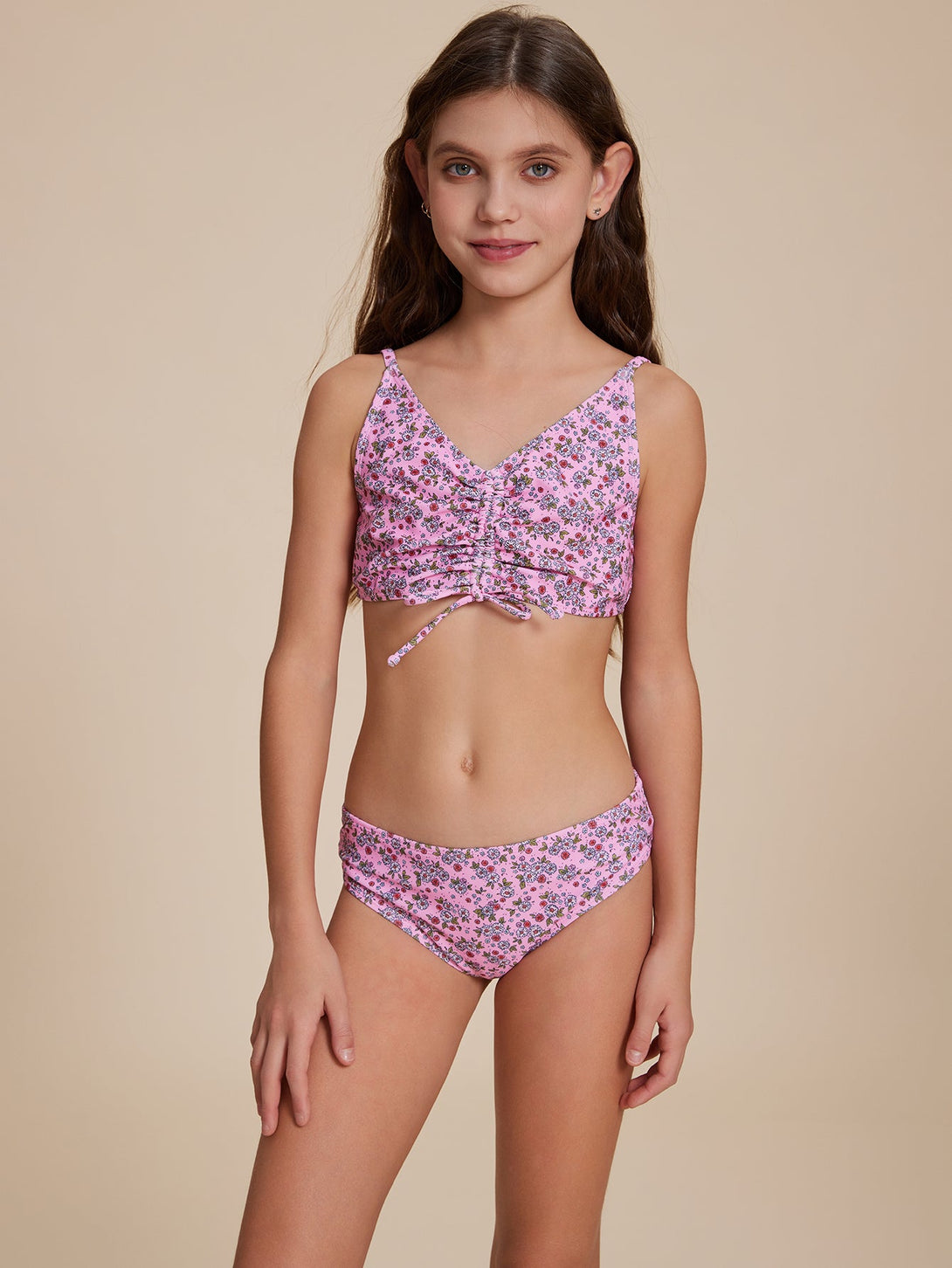 Ruffled Floral Bikini - Stylr