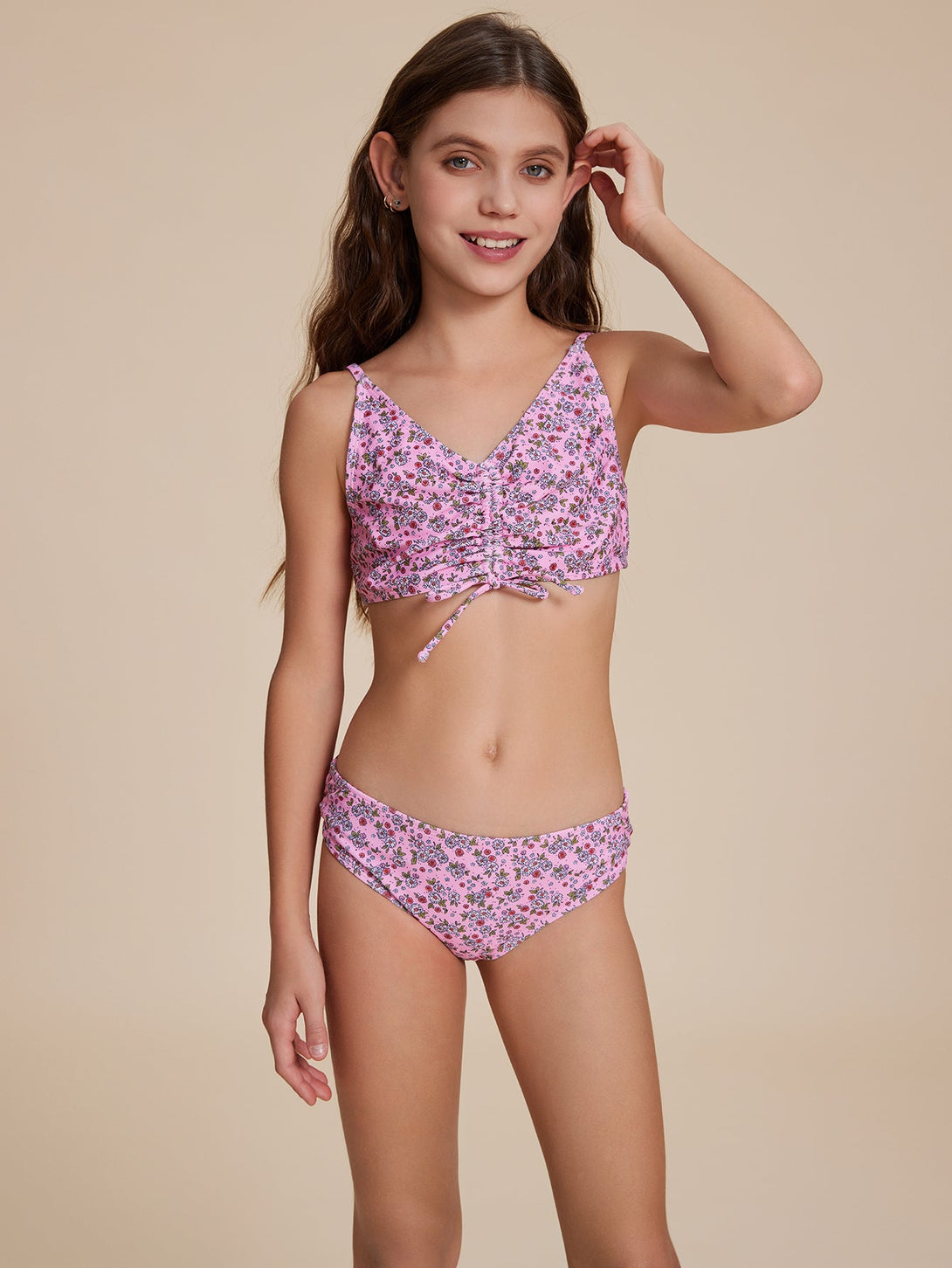 Ruffled Floral Bikini - Stylr